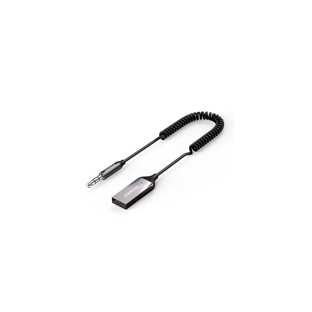Адаптер- кабел Ugreen USB Wireless Bluetooth 5.0 AUX adapter jack cable (70601 CM309), Черен