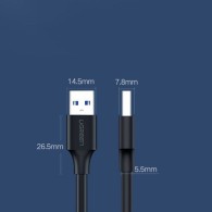 Кабел Ugreen USB 3.0 (male) - USB 3.0 (male) cable 2m. (10371), Черен