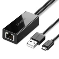 Адаптер Ugreen external network adapter USB 100Mbps for Chromecast with 1m. (30985), Черен