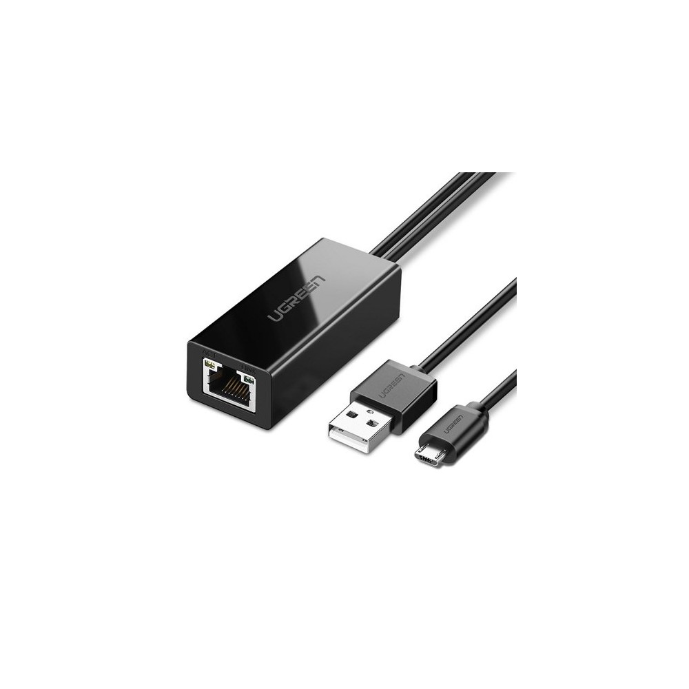 Адаптер Ugreen external network adapter USB 100Mbps for Chromecast with 1m. (30985), Черен