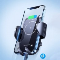 Поставка с функция за безжично зареждане Joyroom Car Mount Air Vent, Qi Charger 15W (JR-ZS241), Черен
