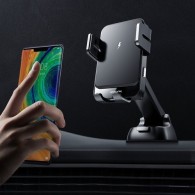 Поставка с функция за безжично зареждане Joyroom Three Axis 15W, automatic car charger electric (air vent) (JR-ZS219), Черен