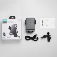 Поставка с функция за безжично зареждане Joyroom Three Axis 15W, automatic car charger electric (air vent) (JR-ZS219), Черен