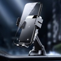 Поставка с функция за безжично зареждане Joyroom Three Axis 15W, automatic car charger electric (air vent) (JR-ZS219), Черен