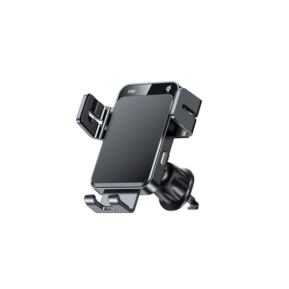 Поставка с функция за безжично зареждане Joyroom Three Axis 15W, automatic car charger electric (air vent) (JR-ZS219), Черен