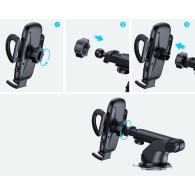 Поставка Joyroom mechanical car phone holder with adjustable arm for dashboard (JR-ZS258), Черен