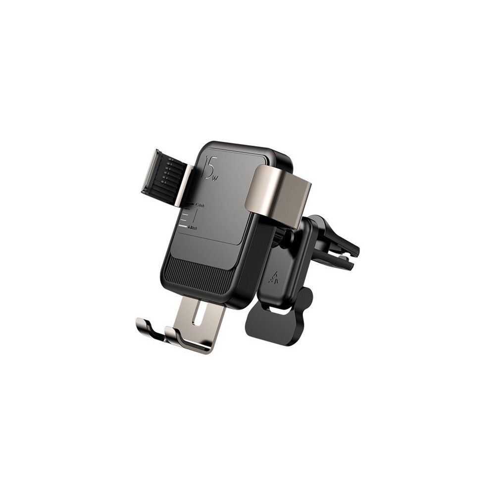 Поставка с функция за безжично зареждане Joyroom 15W, car charger gravity (air vent) (JR-ZS220), Черен