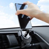 Поставка с функция за безжично зареждане Joyroom 15W car charger gravity (air vent) (JR-ZS212), Сив