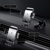 Поставка с функция за безжично зареждане Joyroom 15W, automatic electric (dashboard) (JR-ZS214), Черен