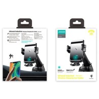 Поставка с функция за безжично зареждане Joyroom 15W, automatic electric (dashboard) (JR-ZS214), Черен