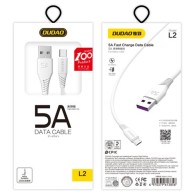 Кабел Dudao USB Type C, 5A, 2m., Бял