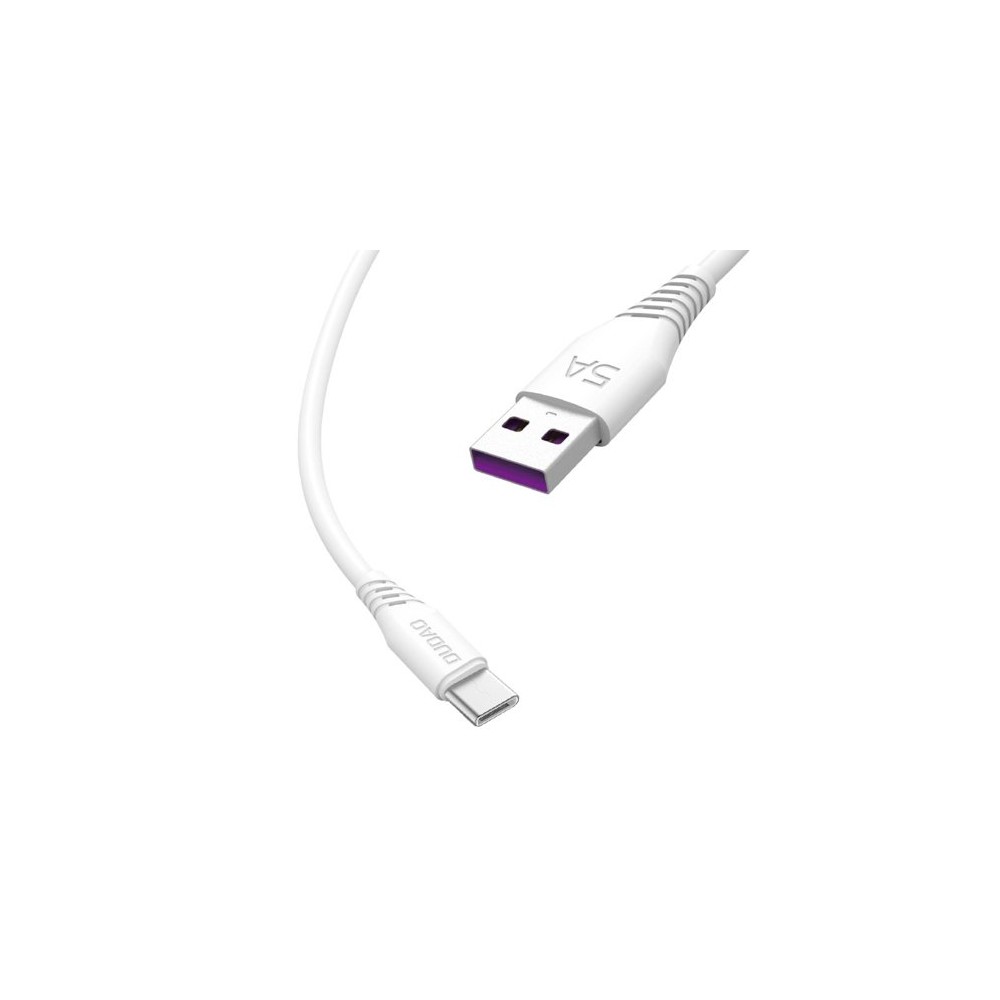 Кабел Dudao USB Type C, 5A, 2m., Бял