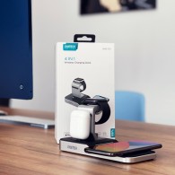 Станция за безжично зареждане 4в1 Choetech за smartphone / Apple Watch / AirPods 10W (T316), Черен