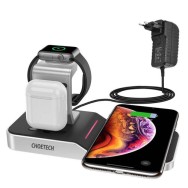 Станция за безжично зареждане 4в1 Choetech за smartphone / Apple Watch / AirPods 10W (T316), Черен