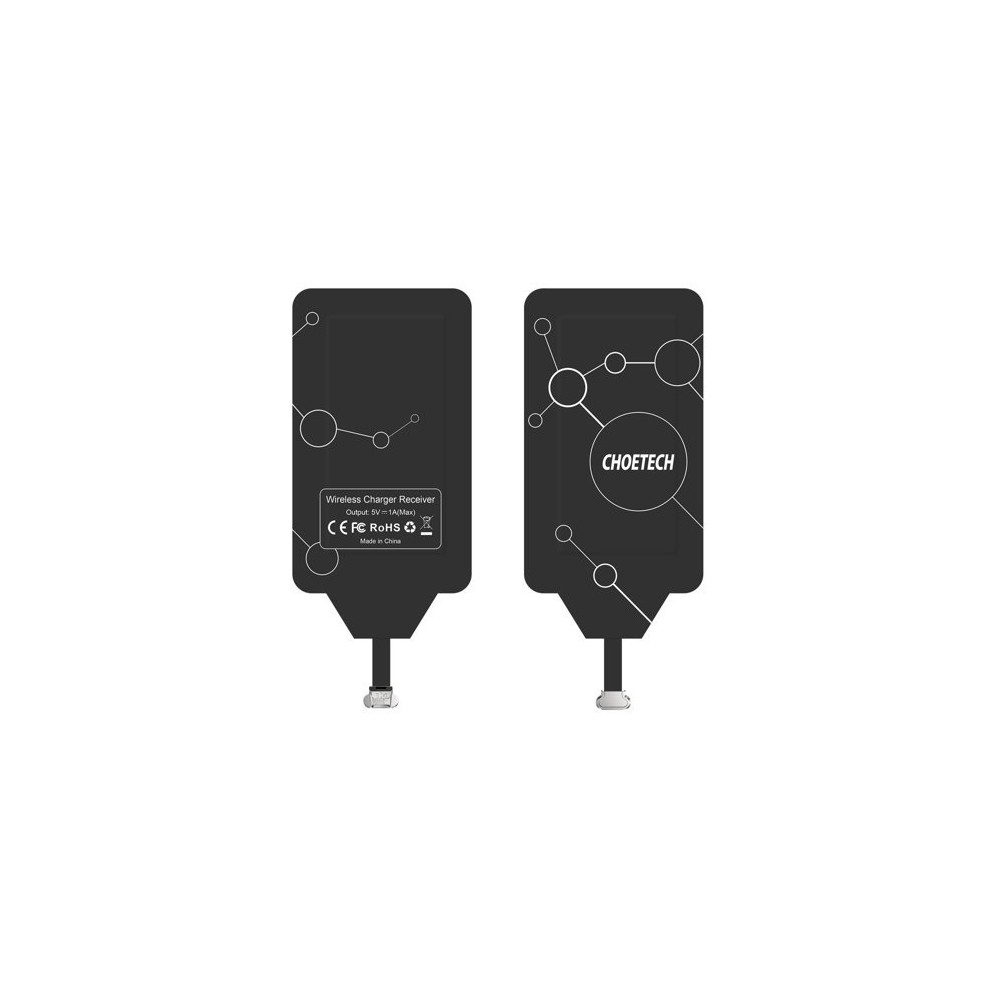 Стикер за безжично зареждане Choetech Qi Micro USB (top) induction insert (WP-MICRO-101BK), Черен