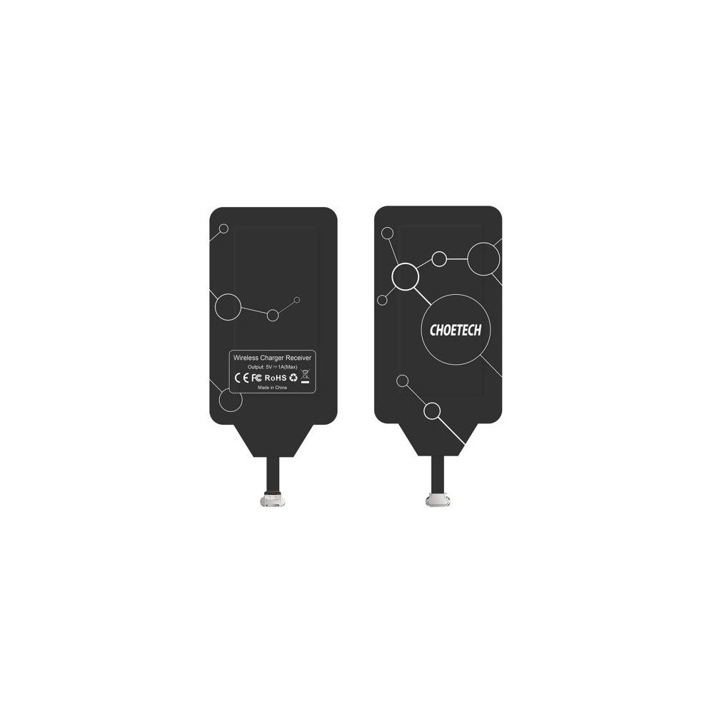 Стикер за безжично зареждане Choietech Qi Micro USB (bottom) induction insert (WP-MICRO-201BK), Черен