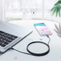 Кабел Choetech USB Type C - USB Type C, 60W, 5A, 2m. (XCC-1003), Черен