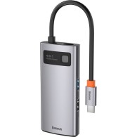 Baseus Metal Gleam 4в1 Мултифункционален Хъб USB-C Към USB-C, Power Delivery, 100W/ HDMI, 4K, 30Hz/ 1x USB 3.2 Gen 1/ 1x USB 2.0