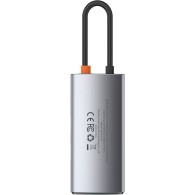 Baseus Metal Gleam 4в1 Мултифункционален Хъб USB-C Към USB-C, Power Delivery, 100W/ HDMI, 4K, 30Hz/ 1x USB 3.2 Gen 1/ 1x USB 2.0
