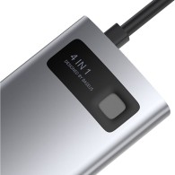 Baseus Metal Gleam 4в1 Мултифункционален Хъб USB-C Към USB-C, Power Delivery, 100W/ HDMI, 4K, 30Hz/ 1x USB 3.2 Gen 1/ 1x USB 2.0