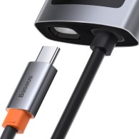 Baseus Metal Gleam 4в1 Мултифункционален Хъб USB-C Към USB-C, Power Delivery, 100W/ HDMI, 4K, 30Hz/ 1x USB 3.2 Gen 1/ 1x USB 2.0
