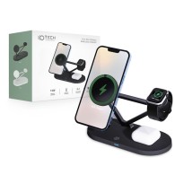 Безжично зарядно TECH-PROTECT A13 3IN1 MAGNETIC MAGSAFE WIRELESS CHARGER, Черен