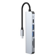 Хъб TECH-PROTECT V4-HUB ADAPTER 6in1, Grey