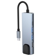 Хъб TECH-PROTECT V3-HUB ADAPTER 5in1, Grey