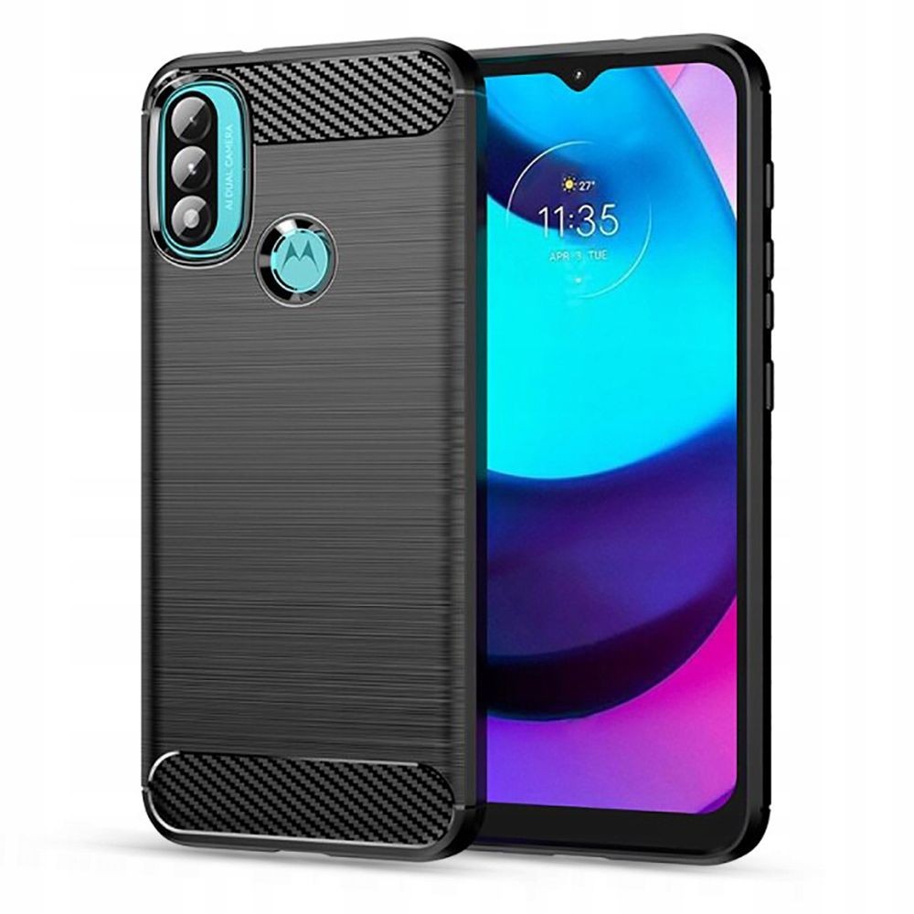 Калъф TECH-PROTECT TPUCARBON за MOTOROLA MOTO E20 / E40, Черен