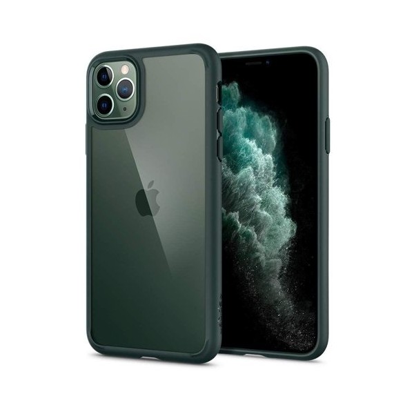 Spigen Ultra Hybrid хибриден кейс с най-висока степен на защита за iPhone 11 Pro, Midnight Green