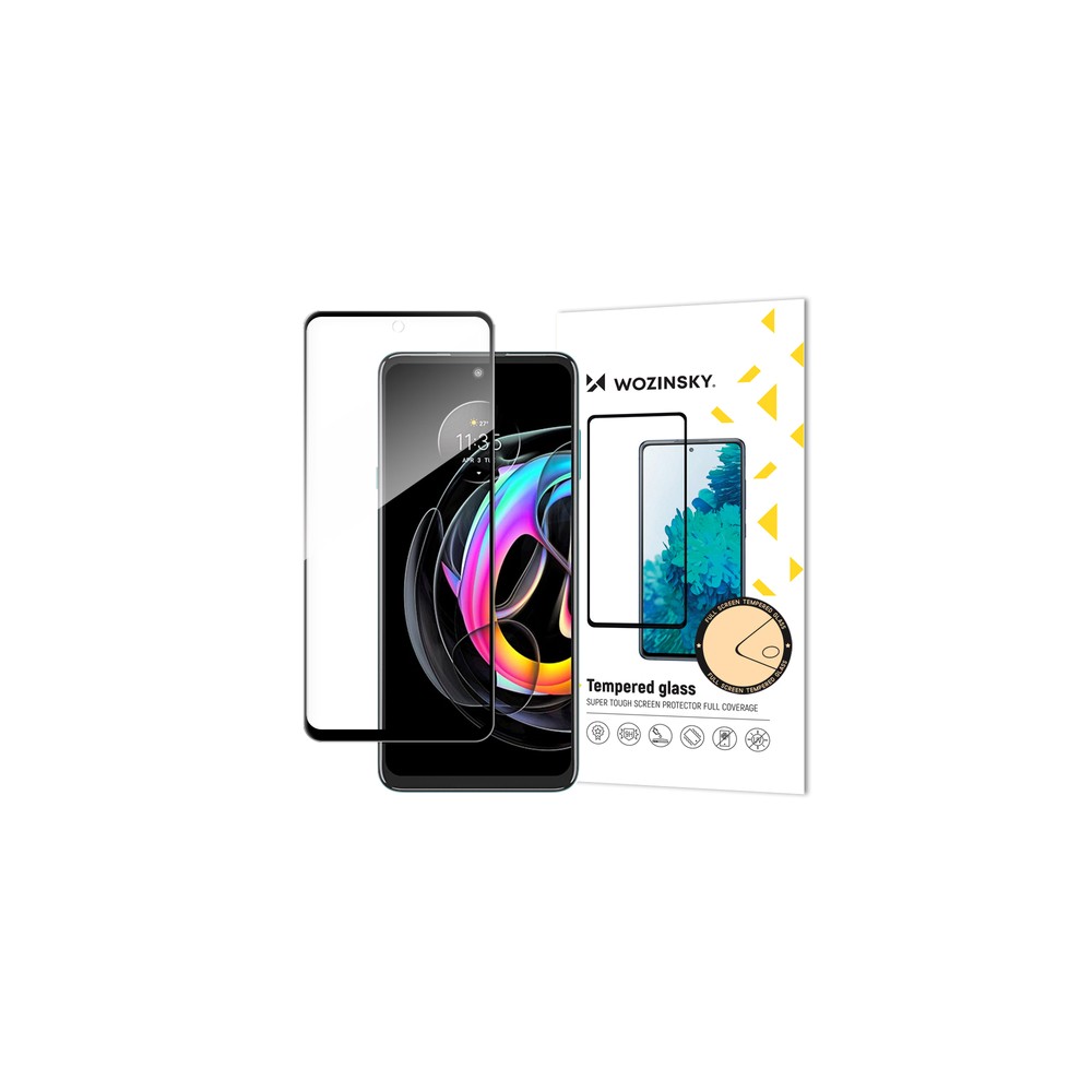 Стъклен Протектор Wozinsky Tempered Glass Full Glue Case Friendly за Motorola Moto Edge 20 Lite, Black