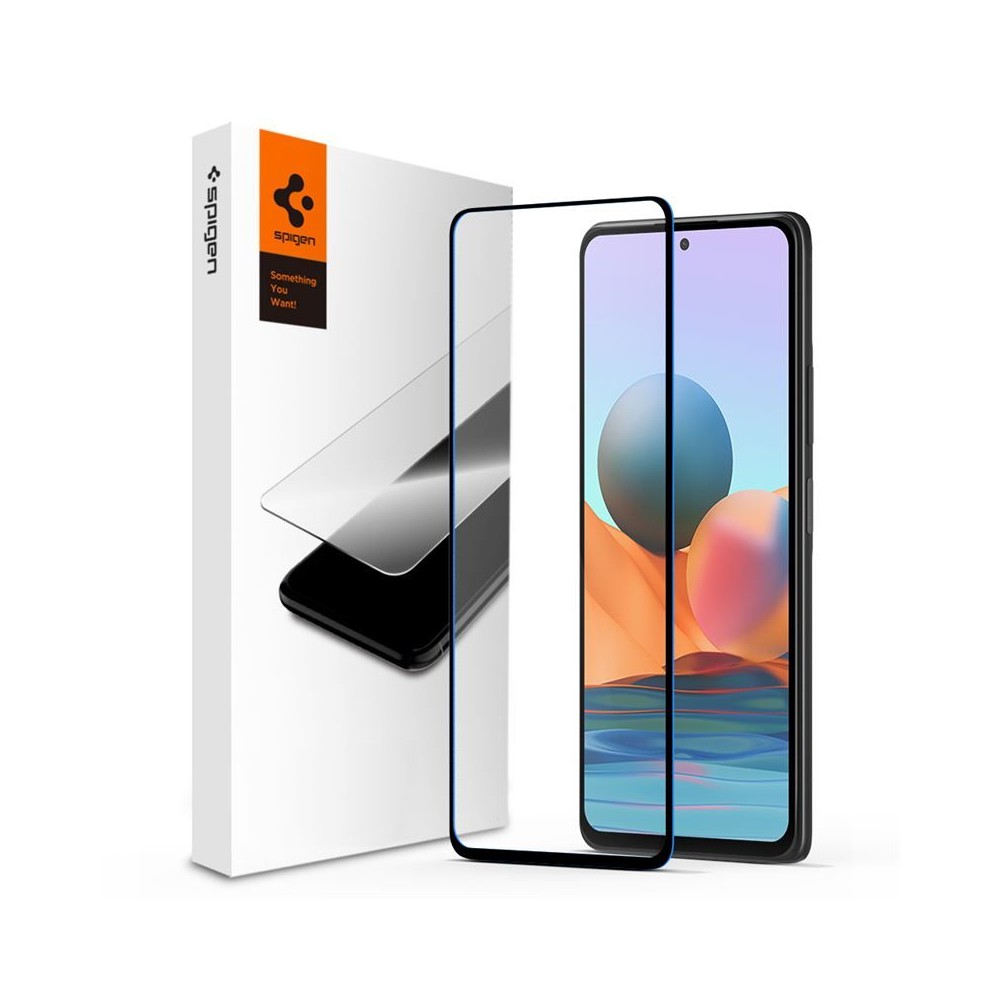 Стъклен протектор SPIGEN GLASS FC за XIAOMI REDMI NOTE 10/10S, Черен
