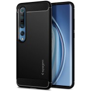 Spigen Rugged Armor удароустойчив силиконов (TPU) калъф за Xiaomi Mi 10 / Mi 10 Pro, Matte Black
