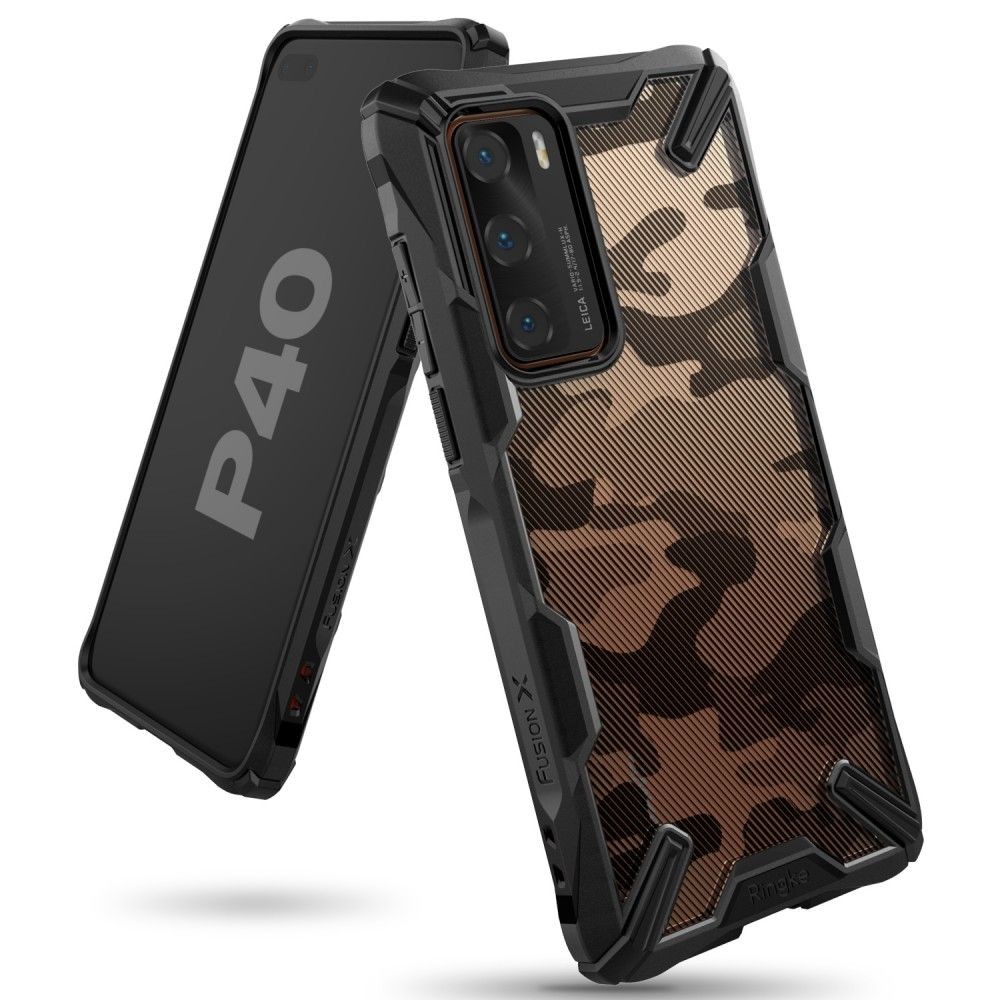 Удароустойчив хибриден кейс Ringke Fusion X за Huawei P40, Camo Black