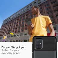 Spigen Slim Armor хибриден кейс с най-висока степен на защита за Samsung Galaxy A51, Metal Slate