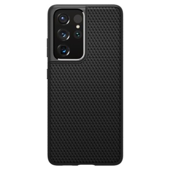 Калъф Spigen Liquid Air Samsung Galaxy S21 Ultra Matte Black