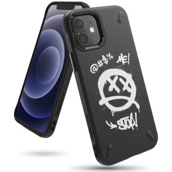 Калъф Ringke Onyx Design Durable TPU Case iPhone 12 mini black (Graffiti)