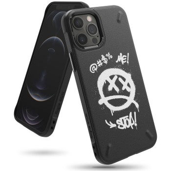 Калъф Ringke Onyx Design Durable TPU Case iPhone 12 Pro Max black (Graffiti)