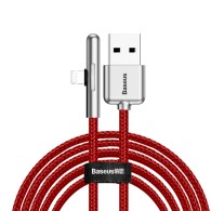 Кабел Baseus Mobile Game Elbow Cable USB to Lightning 2M,Червен