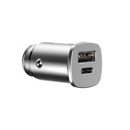 Зарядно за кола/Baseus Square USB Quick Charge 4.0 and USB-C PD 3.0,Сив
