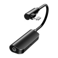 Кабел Baseus Audio Converter from Lightning to Lightning port and jack 3.5mm,Черен
