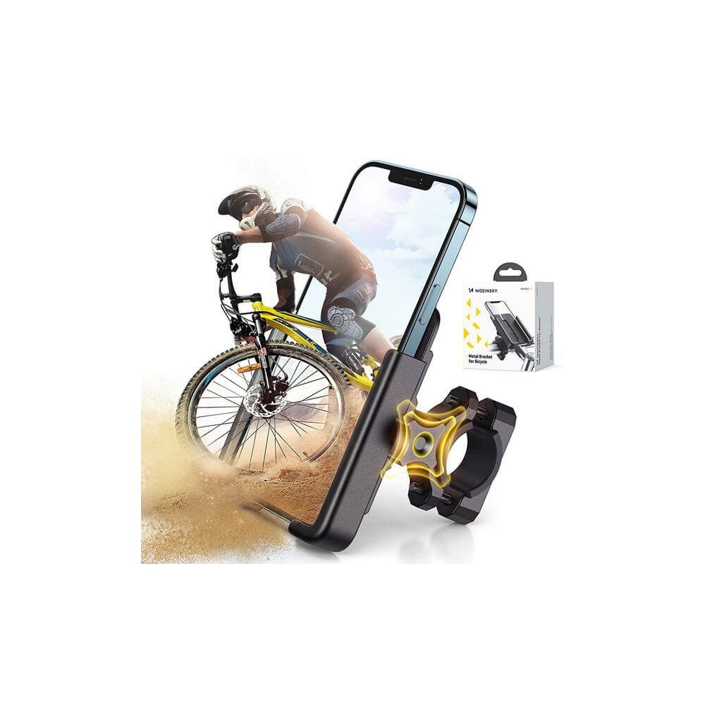 Метална стойка Wozinsky за велосипед за смартфон - черен (WBHBK3)