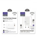 Зарядно Joyroom LG3028E3 2xPort Network charger PD20W/QC3.0, Бял