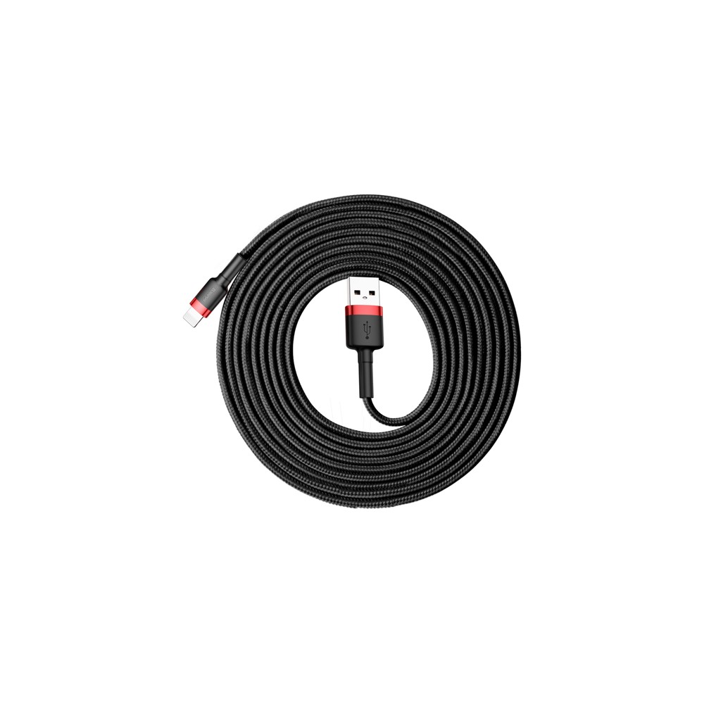 Кабел Baseus Cafule Cable Lightning 2А 3М, Черен