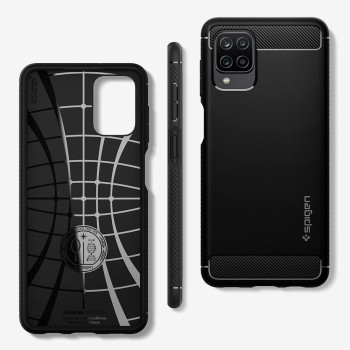Калъф Spigen Rugged Armor Samsung Galaxy A12, Matte Black