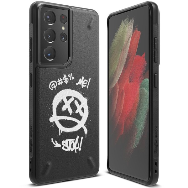 Калъф Ringke Onyx Design Durable TPU Case Samsung Galaxy S21 Ultra 5G black (Graffiti)