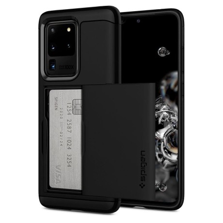 Spigen Slim Armor Cs хибриден кейс с най-висока степен на защита за Samsung Galaxy S20 Ultra, Black