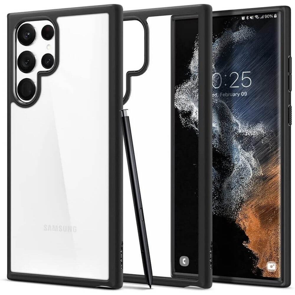 Калъф SPIGEN ULTRA HYBRID за SAMSUNG GALAXY S22 ULTRA, MATTE BLACK
