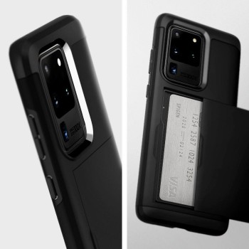 Spigen Slim Armor Cs хибриден кейс с най-висока степен на защита за Samsung Galaxy S20 Ultra, Black