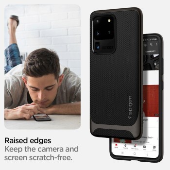 Spigen Neo Hybrid хибриден кейс с най-висока степен на защита за Samsung Galaxy S20 Ultra, Gunmetal